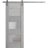 Sturdy Barn Door Frosted Glass | Sete 6933 Nordic White | 6.6FT Rail Hangers Heavy Hardware Set | Solid Panel Interior Doors-18" x 80" Light Grey Oak