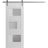 Sturdy Barn Door Frosted Glass | Sete 6933 Nordic White | 6.6FT Rail Hangers Heavy Hardware Set | Solid Panel Interior Doors-18" x 80" White