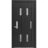 Sliding Closet Bi-fold Doors | Sete 6933 Light Grey Oak with Frosted Glass | Sturdy Tracks Moldings Trims Hardware Set | Wood Solid Bedroom Wardrobe Doors  Black Matte