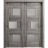 Sliding Closet Bypass Doors with Frosted Glass | Sete 6933 Light Grey Oak| Sturdy Rails Moldings Trims Hardware Set | Wood Solid Bedroom Wardrobe Doors -36" x 80" (2* 18x80) Nebraska Grey
