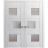 Solid French Double Doors Frosted Glass | Sete 6933 Nordic White | Wood Solid Panel Frame Trims | Closet Bedroom Sturdy Doors -36" x 80" (2* 18x80) Nordic White