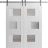 Sturdy Double Barn Door with Frosted Glass | Sete 6933 Nebraska Grey | 13FT Rail Hangers Heavy Set | Solid Panel Interior Doors-36" x 80" (2* 18x80) White