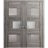 Solid French Double Doors Frosted Glass | Sete 6933 Nordic White | Wood Solid Panel Frame Trims | Closet Bedroom Sturdy Doors -36" x 80" (2* 18x80) Nebraska Grey
