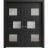 Sliding French Double Pocket Doors / Sete 6933 White Silk with Frosted Glass / Kit Rail Hardware / MDF Interior Bedroom Modern Doors Black Matte