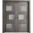 Sliding French Double Pocket Doors / Sete 6933 White Silk with Frosted Glass / Kit Rail Hardware / MDF Interior Bedroom Modern Doors Nebraska Grey