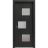 Sliding French Pocket Door with Frosted Glass | Sete 6933 Light Grey Oak | Kit Trims Rail Hardware | Solid Wood Interior Bedroom Sturdy Doors-18" x 80" Black Matte