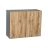 27" x 24" Wall Cabinet-Double Door-with Shaker White Matte door Natural Teak