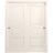Sliding Closet Bypass Doors 36 x 80 inches / Mela 7001 Painted Grey / Rails Hardware Set / Wood Solid Bedroom Wardrobe Doors Painted Creamy