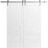 Modern Double Barn Door 36" x 80" inches / Mela 7001 Painted Creamy / 13FT Rail Track Set / Solid Panel Interior Doors Painted White