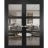Solid French Double Doors 3 Lites | Lucia 2555 White Silk with Clear Glass | Wood Solid Panel Frame Trims | Closet Bedroom Sturdy Doors Black Matte