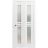 Sliding Closet Bi-fold Doors | Mela 7222 White Silk with Frosted Glass | Sturdy Tracks Moldings Trims Hardware Set | Wood Solid Bedroom Wardrobe Doors White