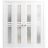 Sliding Closet Double Bi-fold Doors | Mela 7222 White Silk with Frosted Glass | Sturdy Tracks Moldings Trims Hardware Set | Wood Solid Bedroom Wardrobe Doors  White