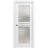 Sliding Pocket Door 30 x 84 inches with Opaque Glass 4 Lites / Mela 7222 White Silk / Kit Rail Hardware / MDF Interior Bedroom Modern Doors White