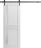 Sturdy Barn Door Frosted Glass | Veregio 7588 Cognac Oak | 6.6FT Rail Hangers Heavy Hardware Set | Solid Panel Interior Doors-42" x 96" White