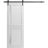 Sturdy Barn Door | Veregio 7288 Matte Grey with Frosted Glass | 6.6FT Rail Hangers Heavy Hardware Set | Solid Panel Interior Doors White