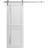 Sturdy Barn Door | Veregio 7288 White Silk with Frosted Glass | 6.6FT Silver Rail Hangers Heavy Hardware Set | Solid Panel Interior Doors White