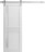 Sturdy Barn Door Frosted Glass | Veregio 7288 Matte Grey | 6.6FT Rail Hangers Heavy Hardware Set | Solid Panel Interior Doors-24" x 80" White
