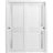 Sliding Closet Bypass Doors | Veregio 7288 Antracite with Frosted Glass | Sturdy Rails Moldings Trims Hardware Set | Wood Solid Bedroom Wardrobe Doors  White