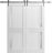 Sturdy Double Barn Door with Frosted Glass | Veregio 7588 Cognac Oak | 13FT Rail Hangers Heavy Set | Solid Panel Interior Doors-56" x 84" (2* 28x84) White