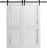 Sturdy Double Barn Door with Frosted Glass | Veregio 7288 Light Grey Oak | 13FT Rail Hangers Heavy Set | Solid Panel Interior Doors-48" x 84" (2* 24x84) White
