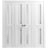 Sliding Closet Double Bi-fold Doors | Veregio 7288 Antracite with Frosted Glass | Sturdy Tracks Moldings Trims Hardware Set | Wood Solid Bedroom Wardrobe Doors  White