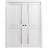 Sliding French Double Pocket Doors | Veregio 7288 Antracite with Frosted Glass | Kit Trims Rail Hardware | Solid Wood Interior Bedroom Sturdy Doors White