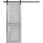 Sturdy Barn Door | Veregio 7288 Matte Grey with Frosted Glass | 6.6FT Rail Hangers Heavy Hardware Set | Solid Panel Interior Doors Light Grey Oak