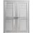 Interior Solid French Double Doors | Veregio 7588 Cognac Oak with Black Glass | Wood Solid Panel Frame Trims | Closet Bedroom Sturdy Doors  Light Grey Oak
