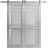 Sturdy Double Barn Door with Frosted Glass | Veregio 7588 Cognac Oak | 13FT Rail Hangers Heavy Set | Solid Panel Interior Doors-56" x 84" (2* 28x84) Light Grey Oak