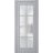 Interior Solid French Door | Veregio 7412 White Silk with Frosted Glass | Single Regular Panel Frame Trims Handle | Bathroom Bedroom Sturdy Doors  Matte Grey