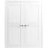 Solid French Double Doors / Mela 7444 White Silk / Wood Solid Panel Frame / Closet Bedroom Modern Doors -36" x 80" White