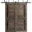 Sliding Closet Barn Bypass Doors | Veregio 7288 Matte Grey with Frosted Glass | Sturdy 6.6ft Rails Hardware Set | Wood Solid Bedroom Wardrobe Doors  Cognac Oak