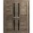 Interior Solid French Double Doors | Veregio 7588 Cognac Oak with Black Glass | Wood Solid Panel Frame Trims | Closet Bedroom Sturdy Doors  Cognac Oak