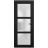 Front Exterior Prehung FiberGlass Door Frosted Glass / Manux 8552 White Silk / Office Commercial and Residential Doors Entrance Patio Garage-W30" x H80"-Left-hand Inswing Black
