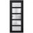 Front Exterior Prehung FiberGlass Door Frosted Glass / Manux 8002 White Silk / Office Commercial and Residential Doors Entrance Patio Garage-W30" x H80"-Right-hand Inswing Black