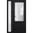 Front Exterior Prehung FiberGlass Door Frosted Glass / Manux 8422 Matte Black / Sidelight Exterior Window /  Office Commercial and Residential Doors Entrance Patio Garage-W36+12" x H80"-Right-hand Inswing Black