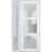 Front Exterior Prehung FiberGlass Door Frosted Glass / Manux 8552 White Silk / Sidelight Exterior Window /  Office Commercial and Residential Doors Entrance Patio Garage-W36+12" x H80"-Right-hand Inswing White