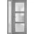 Front Exterior Prehung FiberGlass Door Frosted Glass / Manux 8552 White Silk / Sidelight Exterior Window /  Office Commercial and Residential Doors Entrance Patio Garage-W36+12" x H80"-Right-hand Inswing Gray Ash