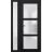 Front Exterior Prehung FiberGlass Door Frosted Glass / Manux 8552 White Silk / Sidelight Exterior Window /  Office Commercial and Residential Doors Entrance Patio Garage-W36+12" x H80"-Right-hand Inswing Black