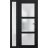 Front Exterior Prehung FiberGlass Door Frosted Glass / Manux 8552 White Silk / Sidelight Exterior Window / Office Commercial and Residential Doors Entrance Patio Garage-W30+14" x H80"-Left-hand Inswing Black