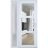 Front Exterior Prehung FiberGlass Door Clear Glass See-through / Manux 8555 White Silk Clear Glass / Sidelight Exterior Window / Office Commercial and Residential Doors Entrance Patio Garage-W36+16" x H80"-Left-hand Inswing White