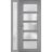 Front Exterior Prehung FiberGlass Door Frosted Glass / Manux 8002 White Silk / Sidelight Exterior Window / Office Commercial and Residential Doors Entrance Patio Garage-W36+14" x H80"-Right-hand Inswing Gray Ash