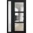 Front Exterior Prehung FiberGlass Door Clear Glass See-through / Manux 8555 White Silk Clear Glass / Sidelight Exterior Window / Office Commercial and Residential Doors Entrance Patio Garage-W36+16" x H80"-Left-hand Inswing Black