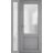 Front Exterior Prehung FiberGlass Door Frosted Glass / Manux 8422 Matte Black / Sidelight Exterior Window /  Office Commercial and Residential Doors Entrance Patio Garage-W36+12" x H80"-Right-hand Inswing Gray Ash