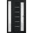 Front Exterior Prehung FiberGlass Door Frosted Glass / Manux 8088 White Silk / Sidelight Exterior Window / Office Commercial and Residential Doors Entrance Patio Garage-W36+14" x H80"-Left-hand Inswing Black