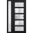 Front Exterior Prehung FiberGlass Door Frosted Glass / Manux 8002 Matte Black / Sidelight Exterior Window / Office Commercial and Residential Doors Entrance Patio Garage-W30+14" x H80"-Left-hand Inswing Black