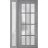 Front Exterior Prehung FiberGlass Door Frosted Glass / Manux 8312 Grey Ash / Sidelight Exterior Window / Office Commercial and Residential Doors Entrance Patio Garage-W36+12" x H80"-Left-hand Inswing Gray Ash