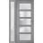 Front Exterior Prehung FiberGlass Door Frosted Glass / Manux 8002 Matte Black / Sidelight Exterior Window / Office Commercial and Residential Doors Entrance Patio Garage-W36+12" x H80"-Left-hand Inswing Gray Ash