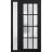 Front Exterior Prehung FiberGlass Door Frosted Glass / Manux 8312 Grey Ash / Sidelight Exterior Window / Office Commercial and Residential Doors Entrance Patio Garage-W36+12" x H80"-Left-hand Inswing Black