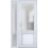 Front Exterior Prehung FiberGlass Door Frosted Glass / Manux 8422 Matte Black / Sidelight Exterior Window /  Office Commercial and Residential Doors Entrance Patio Garage-W36+12" x H80"-Right-hand Inswing White